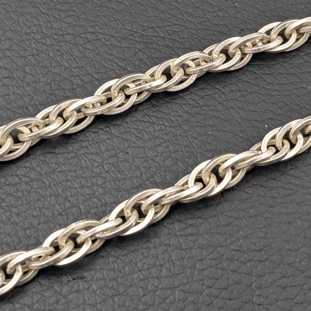 最高の品質 ヴィンテージ シルバー990 ロープチェーンネックレス40.2g アクセサリー