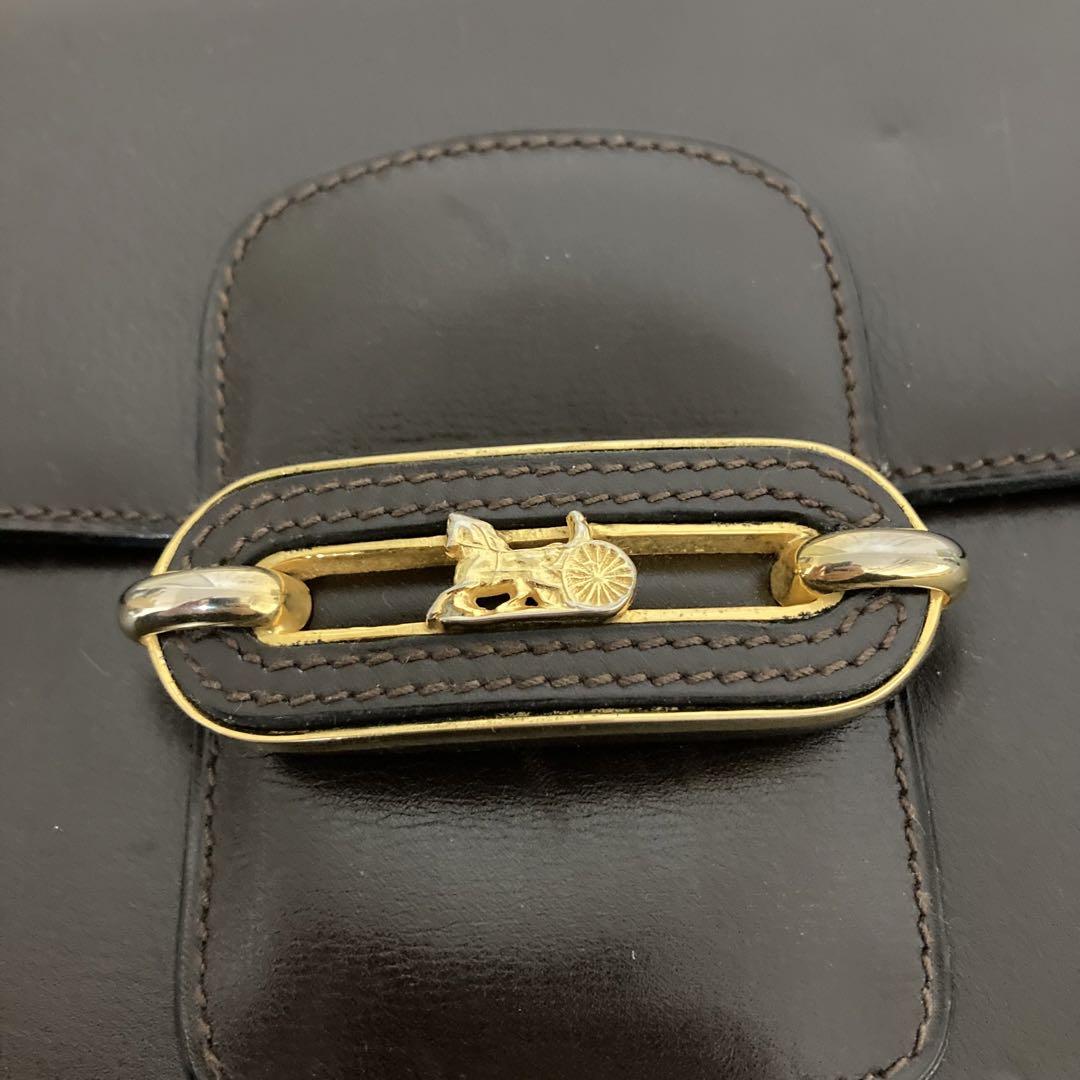 Celine セリーヌ ショルダーバッグ 馬車金具 レザー