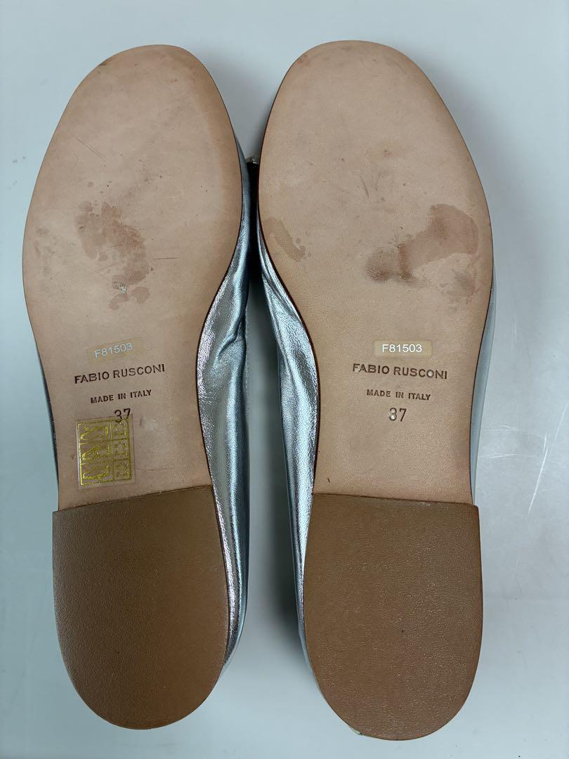 美品　ファビオルスコーニ シルバー　バレエシューズ　37 FABIO RUSCONI シルバー バレエシューズ 37