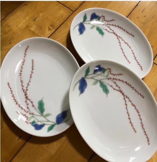 花柄 楕円形皿 3枚セット