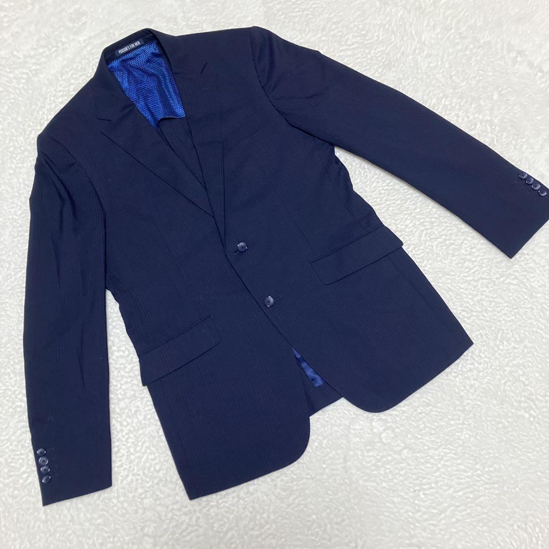 極美品　PERSONS 形状記憶　セットアップスーツ　春夏用　ネイビー　XL