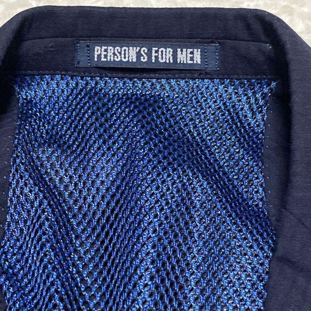 極美品　PERSONS 形状記憶　セットアップスーツ　春夏用　ネイビー　XL