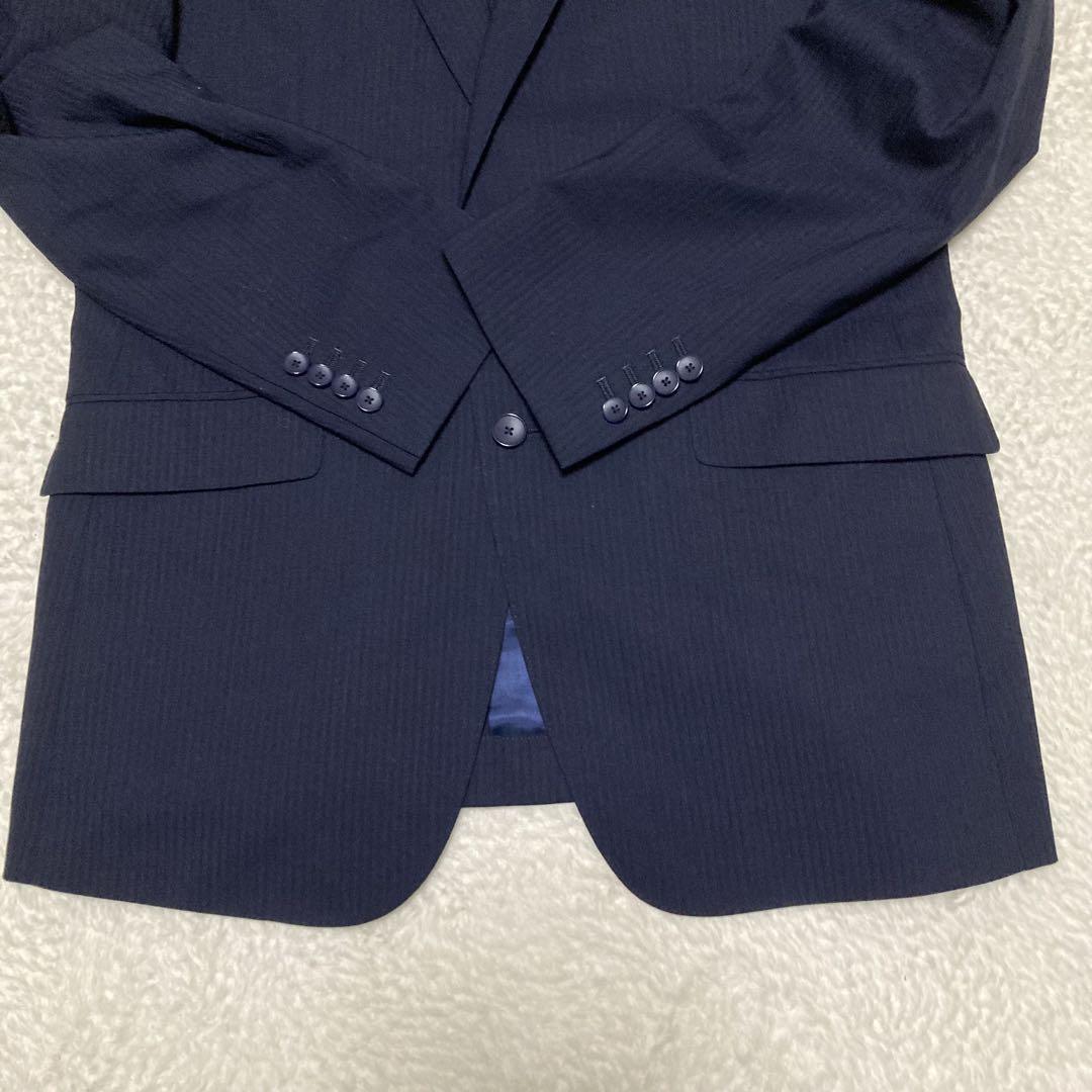 極美品　PERSONS 形状記憶　セットアップスーツ　春夏用　ネイビー　XL