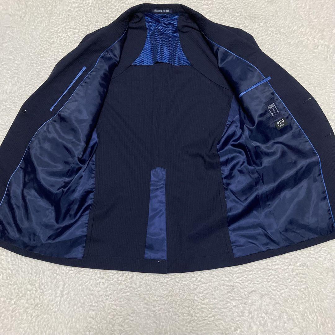 極美品　PERSONS 形状記憶　セットアップスーツ　春夏用　ネイビー　XL 極美品 PERSONS 形状記憶 セットアップスーツ 春夏用 ネイビー XL