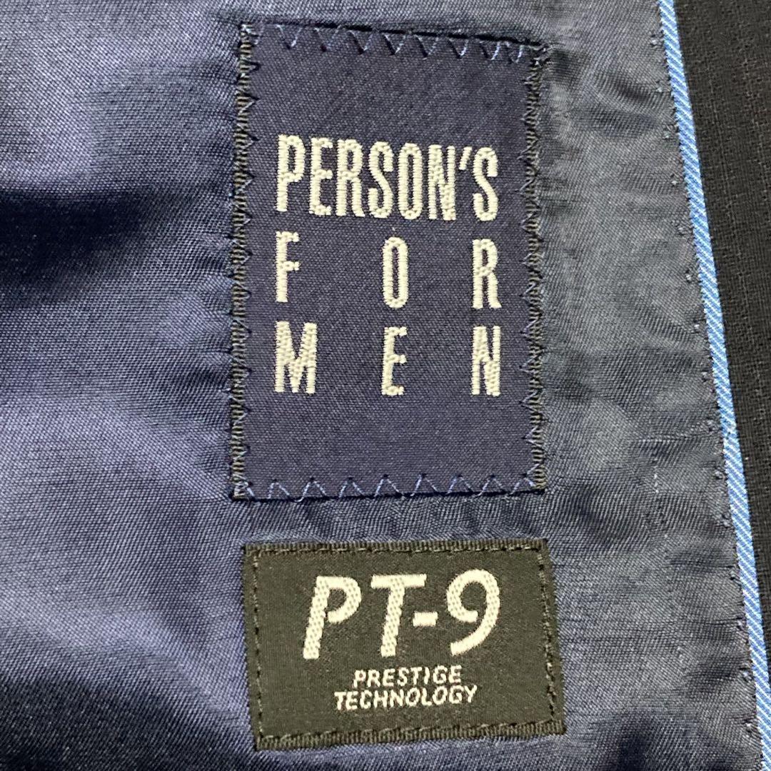 極美品 PERSONS 形状記憶 セットアップスーツ 春夏用 ネイビー XL