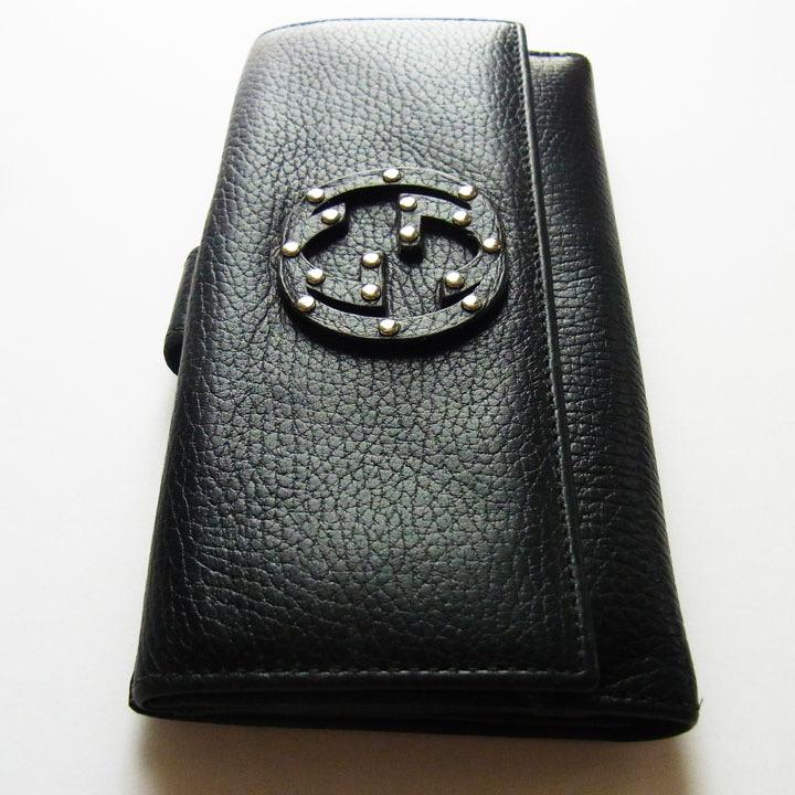 GUCCI グッチ ブラック レザー 長財布 スタッズ 箱