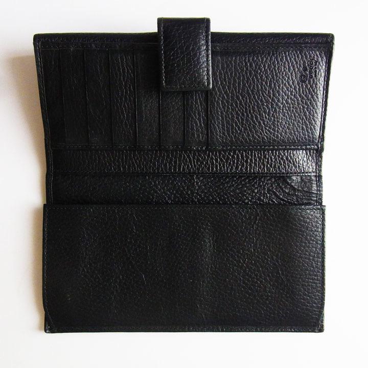GUCCI グッチ ブラック レザー 長財布 スタッズ 箱