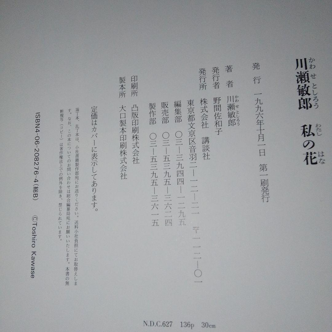 川瀬敏郎 / 私の花 /1996年 初版/帯付き /美品 /サイン本