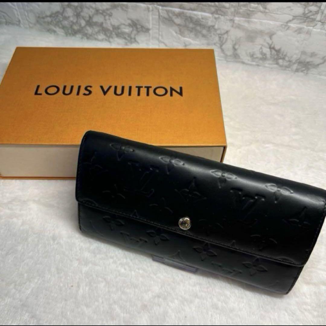 LOUIS VUITTON ヴェルニ ブラック ワインレッド 長財布 - メルカリ