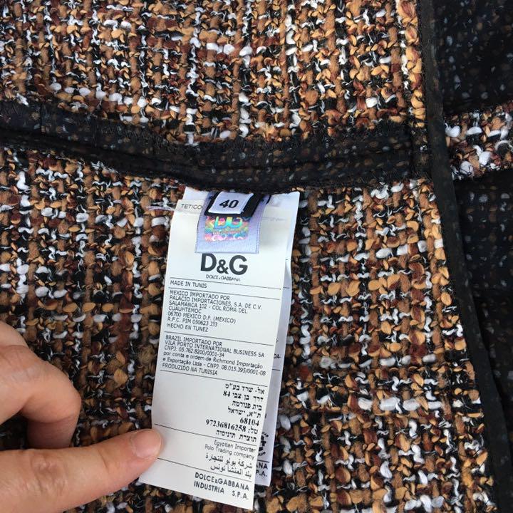 未使用 未着 D&G ディーアンドジー 絹 毛混 ツイードシースルー