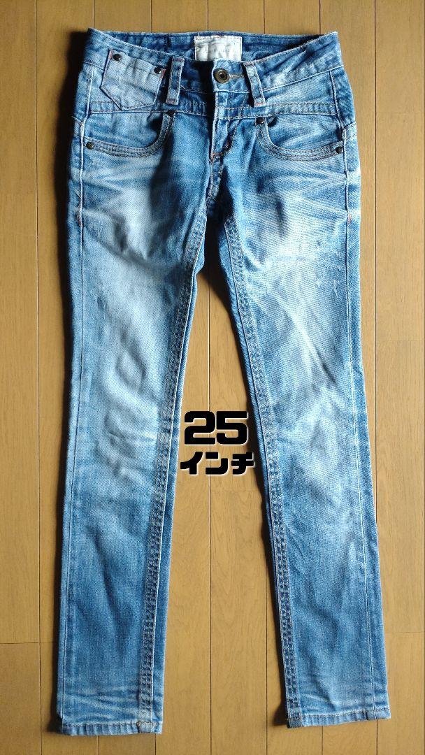 LOLITA JEANS S3P ダメージスキニー デニム ブルー 25インチ