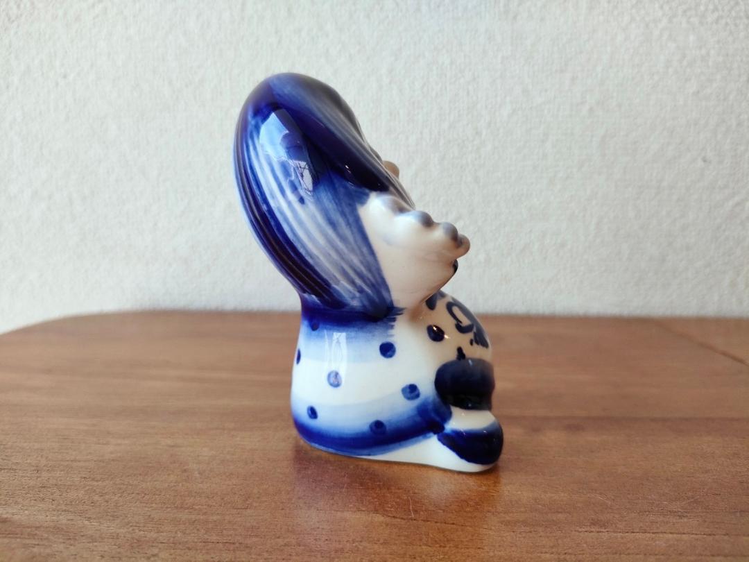 GZ345】北欧雑貨のインテリア 動物陶器 グジェリ焼 女の子
