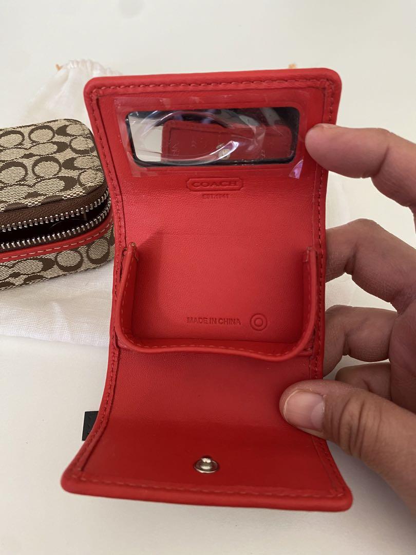 超美品coach シグネチャーレッド 小物入れ2点セット