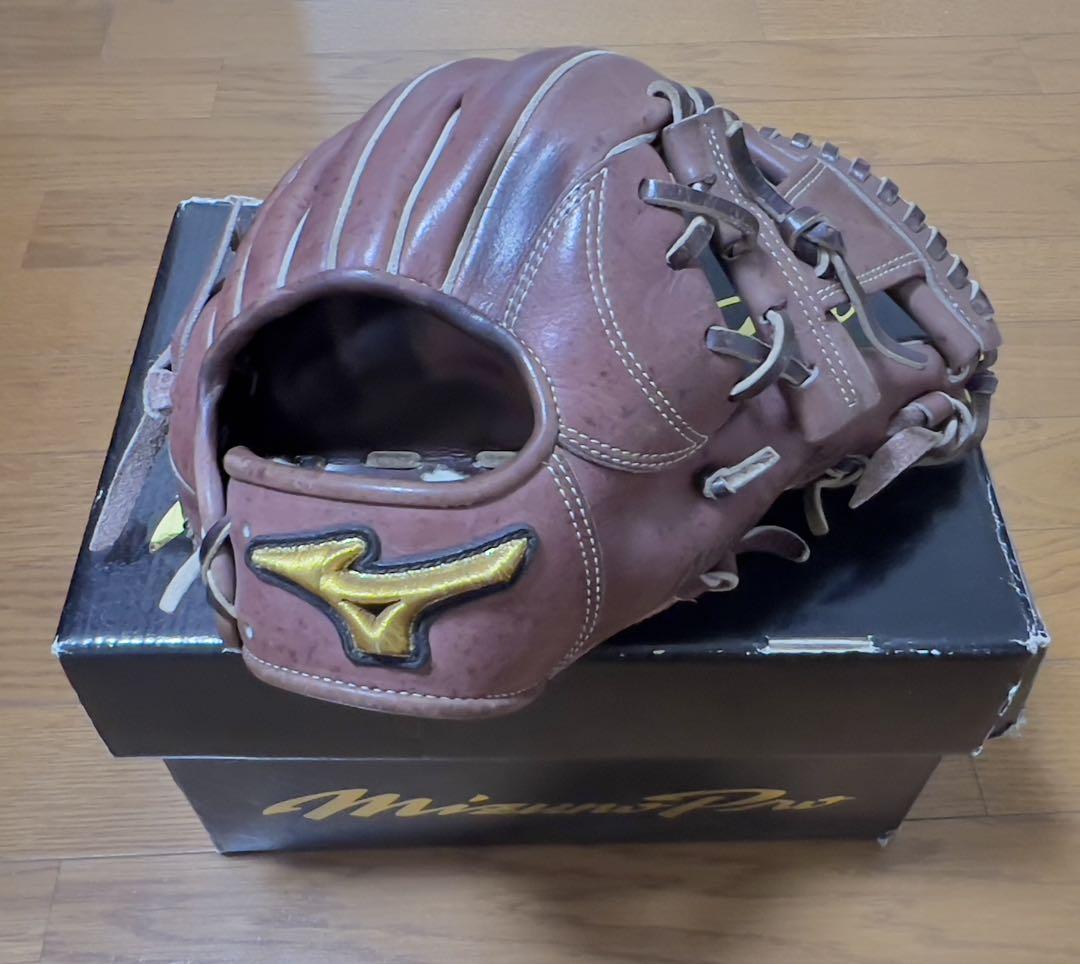 【Mizuno Pro】 硬式グラブ プラムブラウン 硬式球付