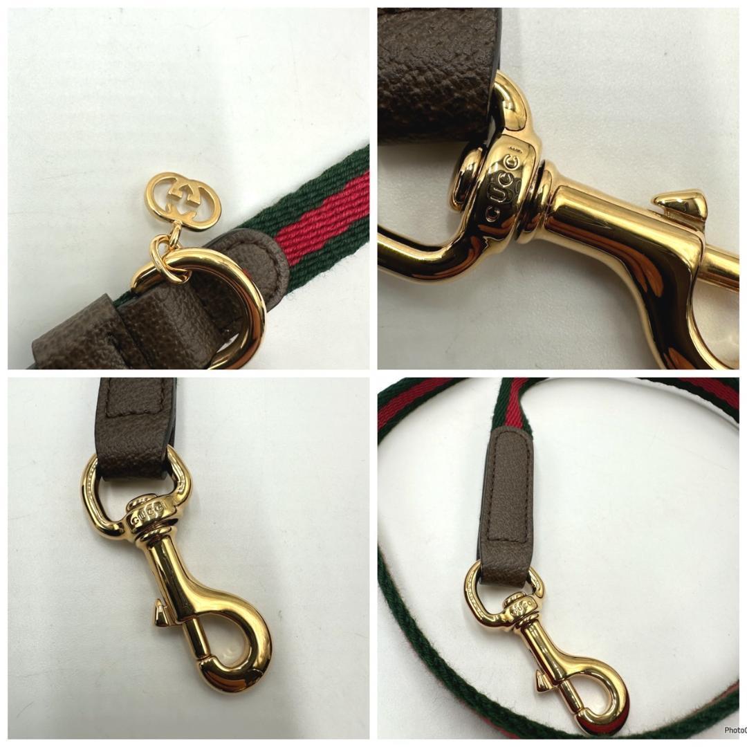 【新品未使用品】GUCCI グッチ　犬用リード　シェリーライン　GGマーク116 新品未使用品】GUCCI グッチ犬用リードシェリーラインGGマーク116