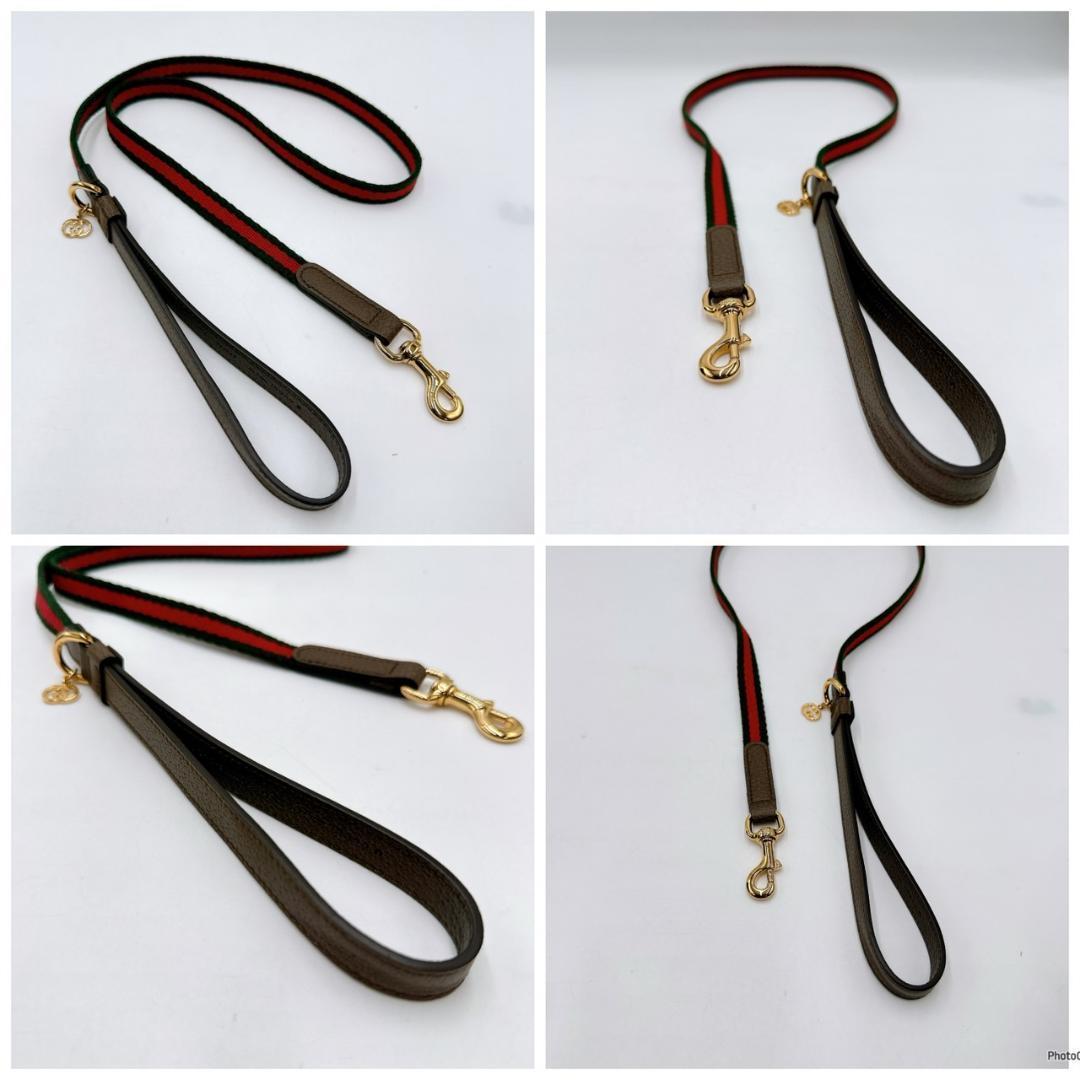 【新品未使用品】GUCCI グッチ　犬用リード　シェリーライン　GGマーク116 新品未使用品】GUCCI グッチ犬用リードシェリーラインGGマーク116