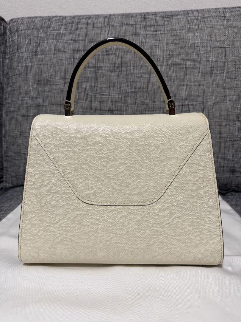 大人女性の Valextra 極美品 正規品 イジィデ 白 オフホワイト ミディアム バッグ