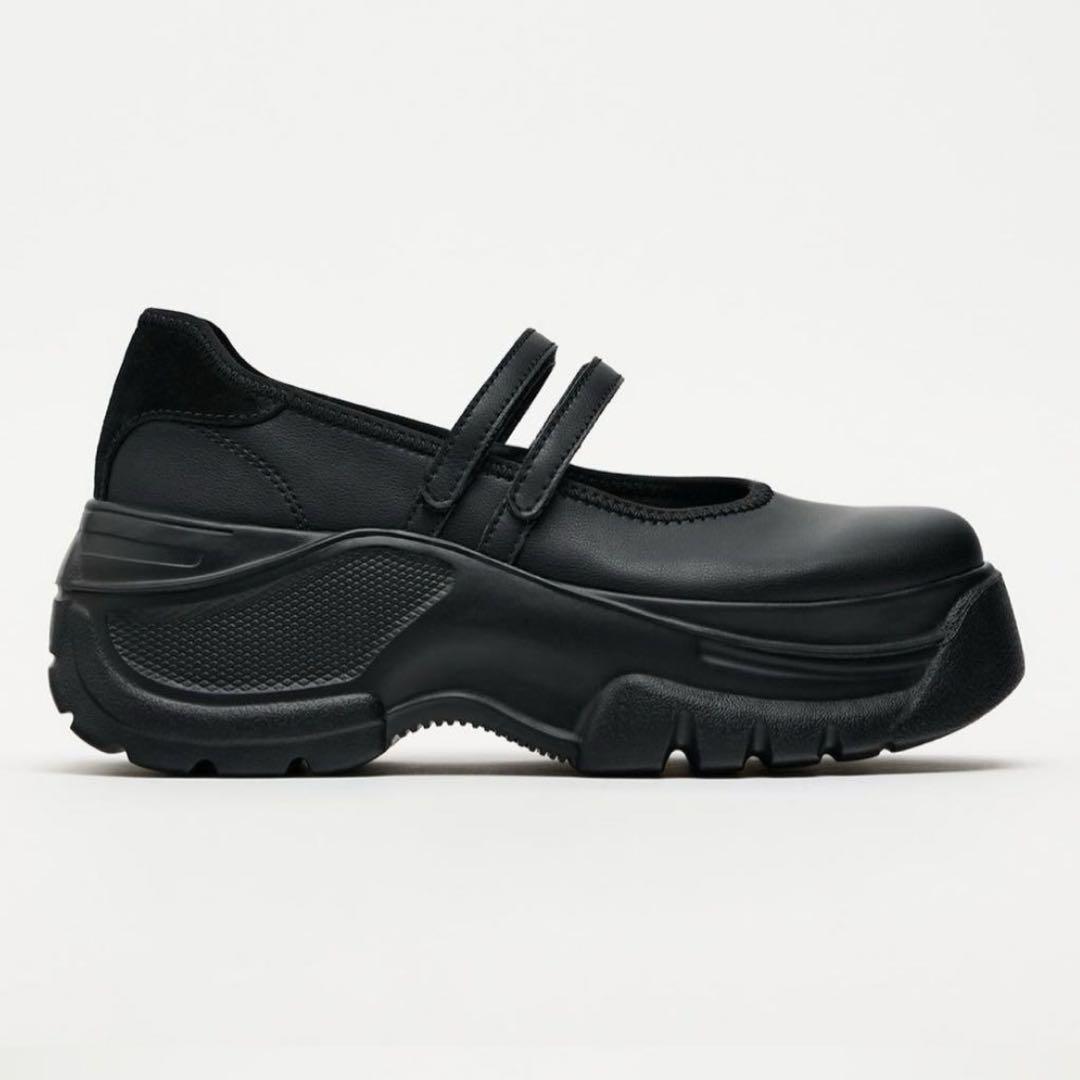 【ZARA】美品⭐︎ バレエ フラット スニーカー38(24.5〜25)