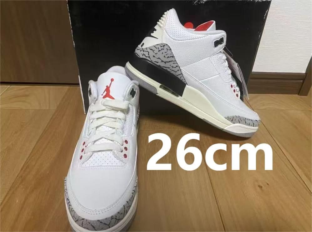 ナイキ エアジョーダン3 レトロ ホワイトセメント リイマジンド 26cm
