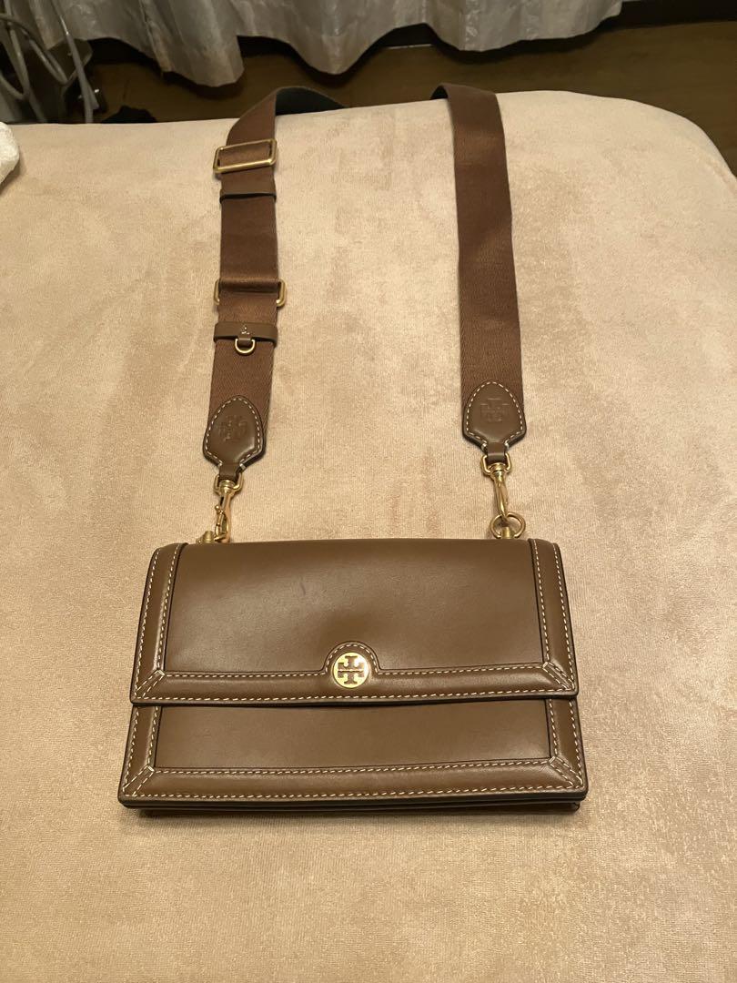 tory burch ブラウン フラップショルダーバッグ