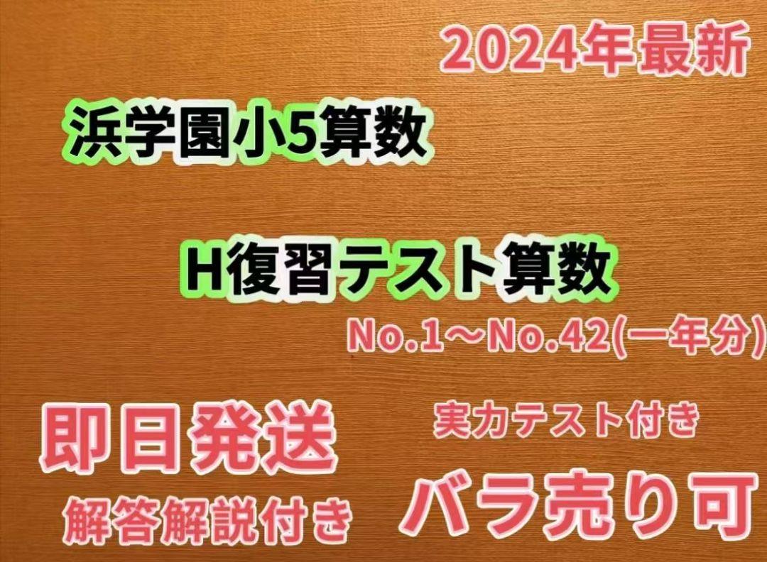 2024年度最新浜学園小5復習テストH算数1年分 - メルカリ