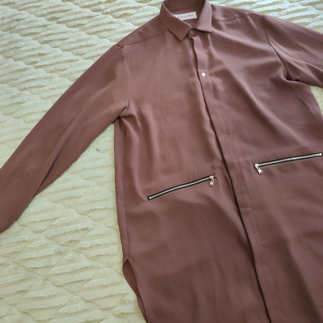 クルニ ロングシャツ スナップボタン 18aw ブラウンカラー 2