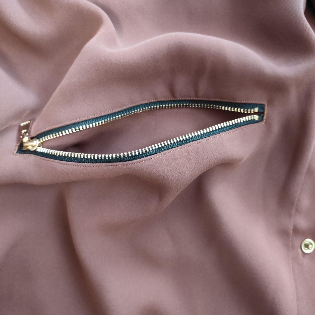 クルニ ロングシャツ スナップボタン 18aw ブラウンカラー 2