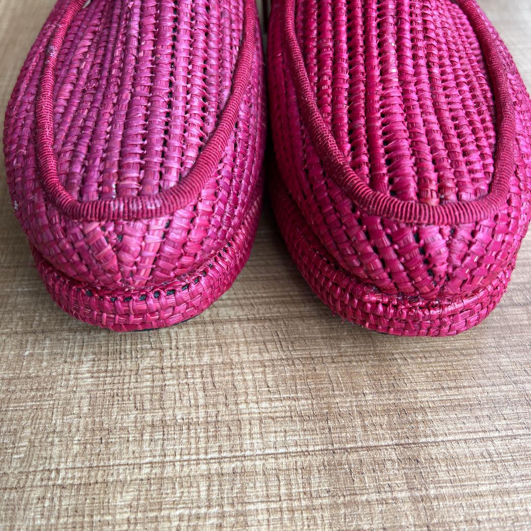 美品◎ロベールクレジュリー 定番ラフィアシューズ 35.5