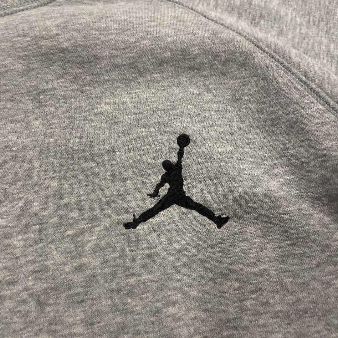 JORDAN スウェット 刺繍ロゴ ワンポイント 古着 グレー 3XLサイズ