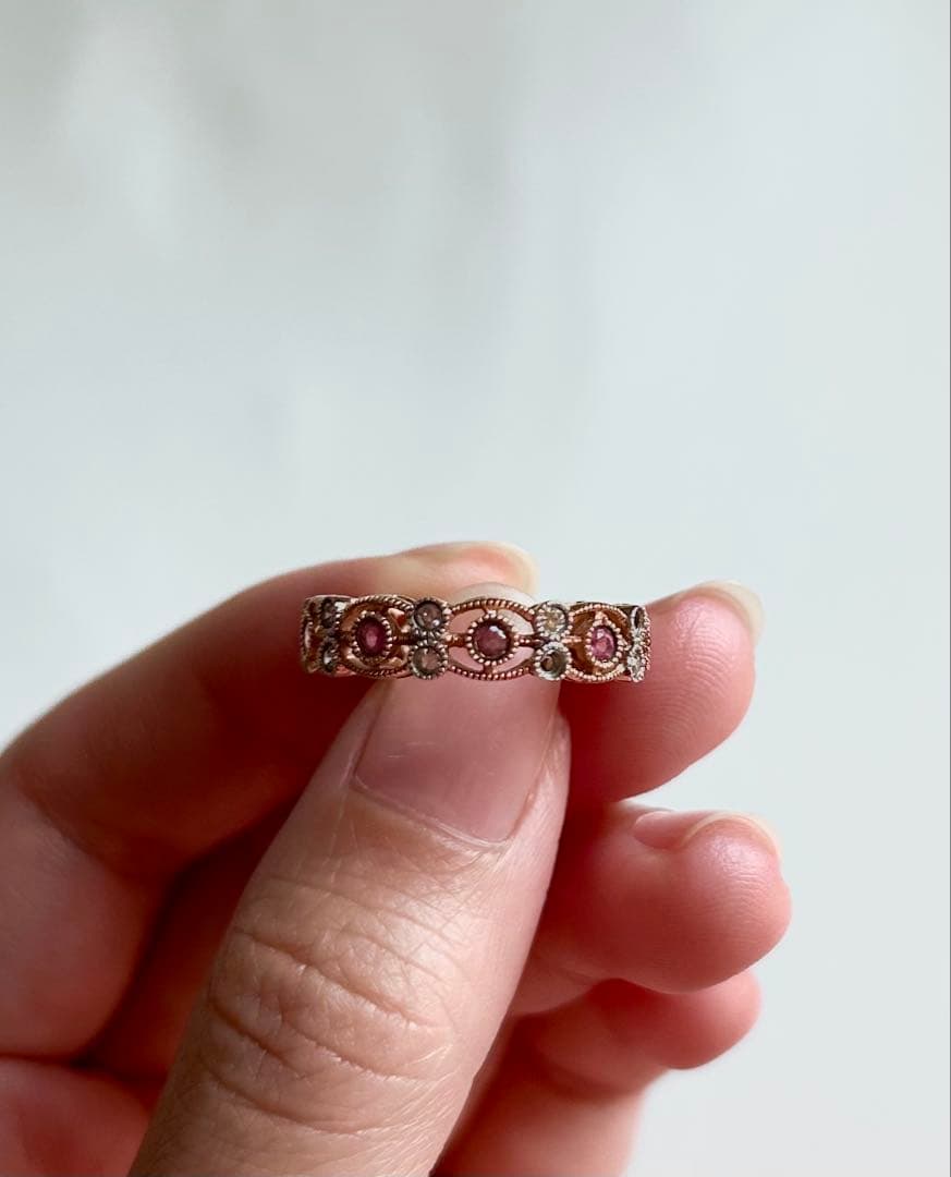 アンティーク　ピンク　指輪　リング　11号