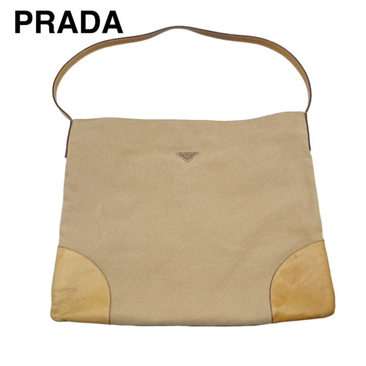 PRADA プラダ 大容量 トートバッグ 肩掛け ショルダーバッグ ベージュ