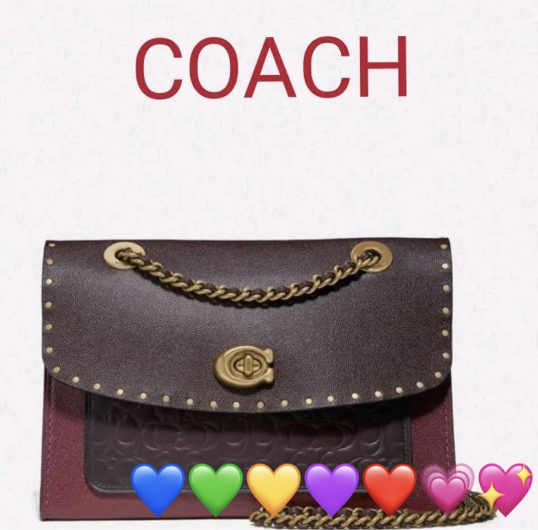 COACHパーカーシグネチャーレザー ウィズ リベット☆新品、未使用☆ COACHパーカーシグネチャーレザー ウィズ リベット☆新品、未使用☆
