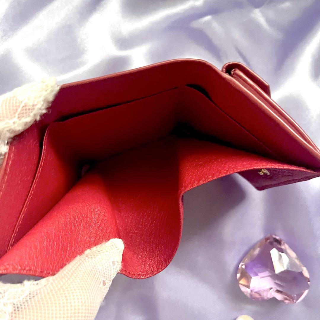 極美品 miu miu ミュウミュウ 三つ折り財布 ラブレター 完売常連モデル
