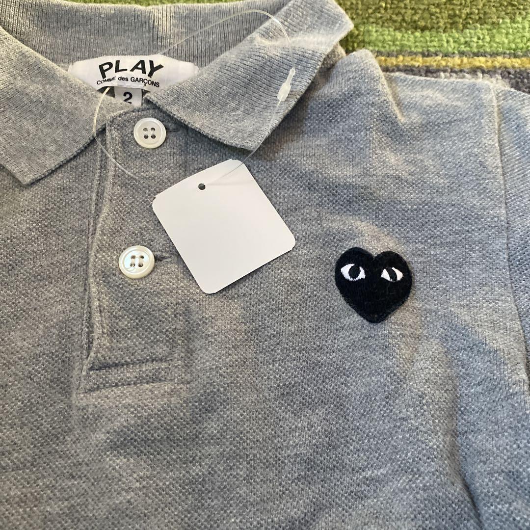 PLAY COMME des GARÇONS グレー ポロシャツ Sサイズ PLAY COMME des GARCONS - PLAYプレイコムデギャルソン