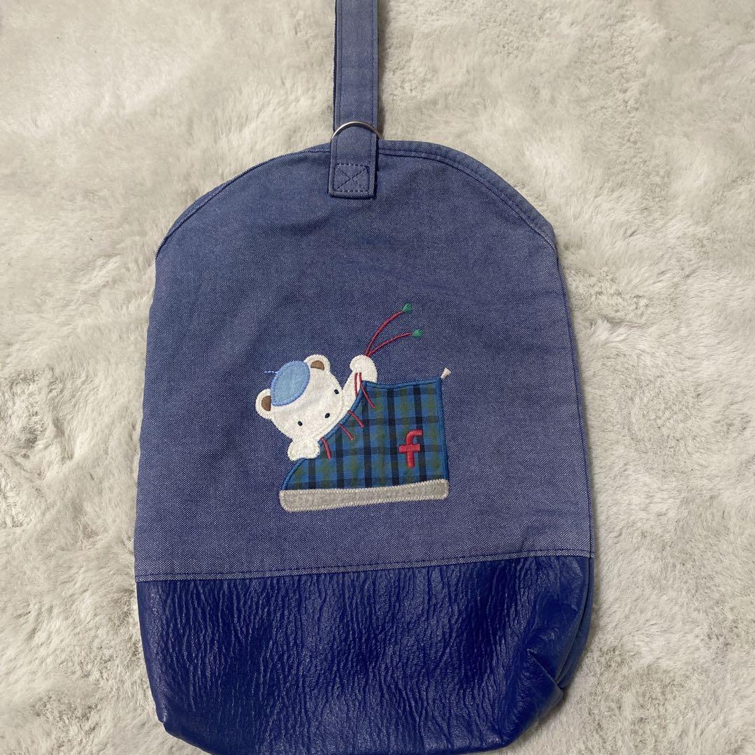 familiar ファミリア クマ刺繍 シューズバッグ 靴袋 - メルカリ