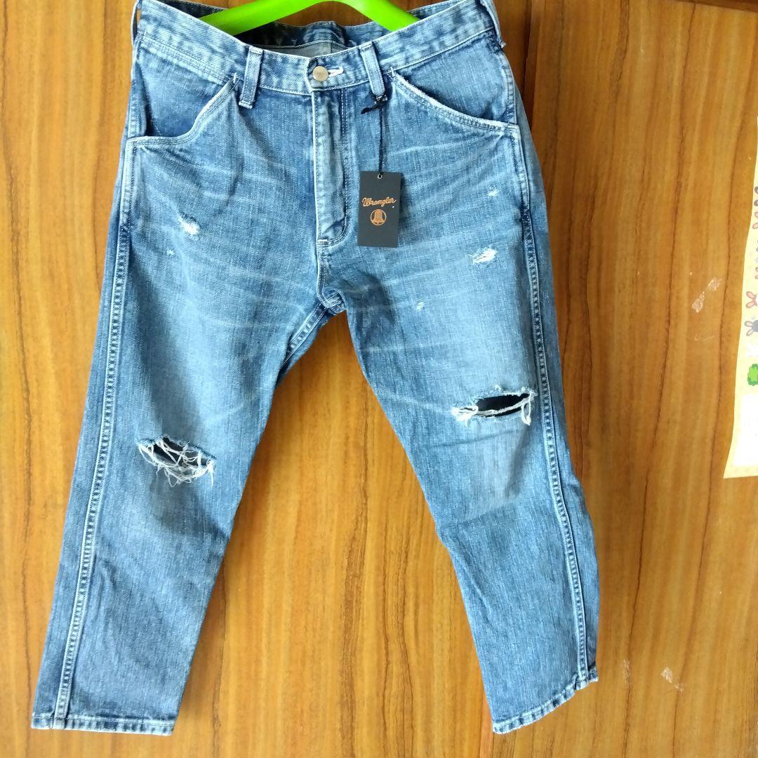 Wrangler forロンハーマン　ダメージ加工 ライトブルーデニム