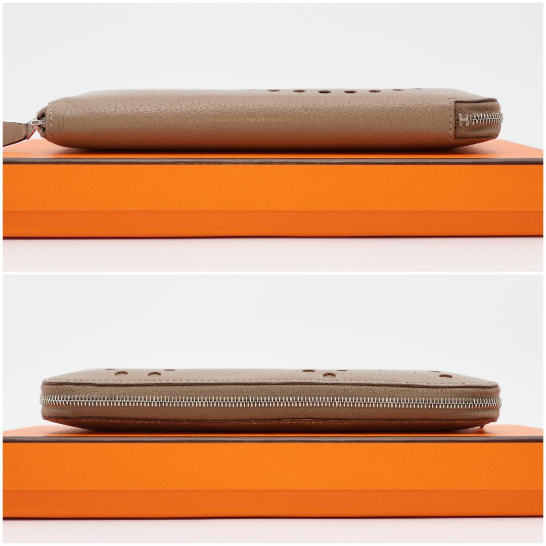 HERMES エヴリン ロング ラウンドファスナー エトゥープ □P刻印