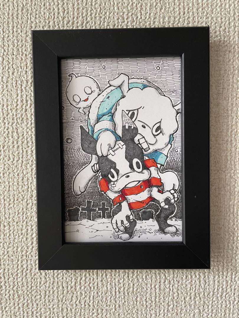 手作り額付き銅版画応用絵画　title「きらめきニャンコ」 割安価格❗手作り額付き銅版画応用絵画 title「きらめきニャンコ」