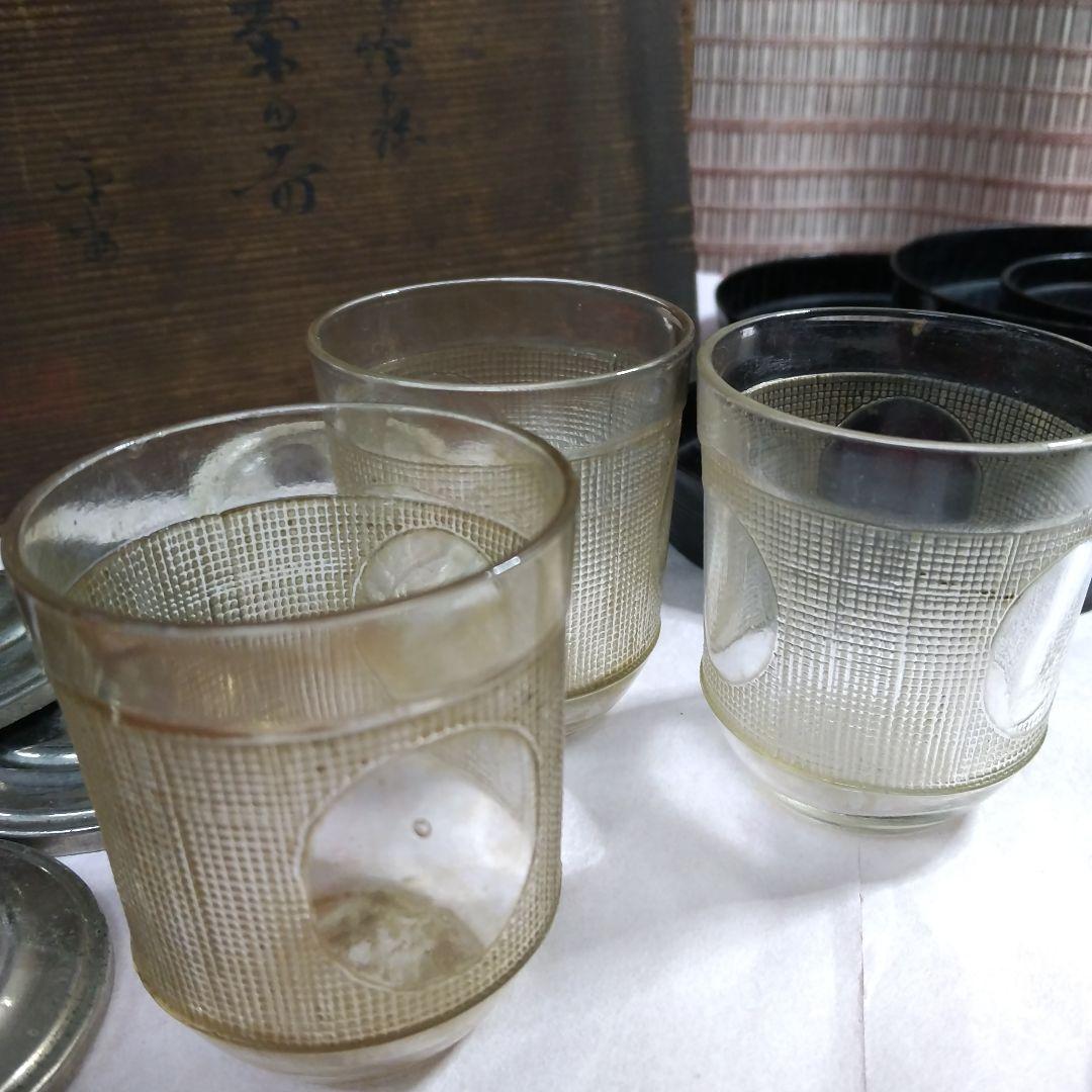 【アンティークガラスコップ/茶托その他計22点】