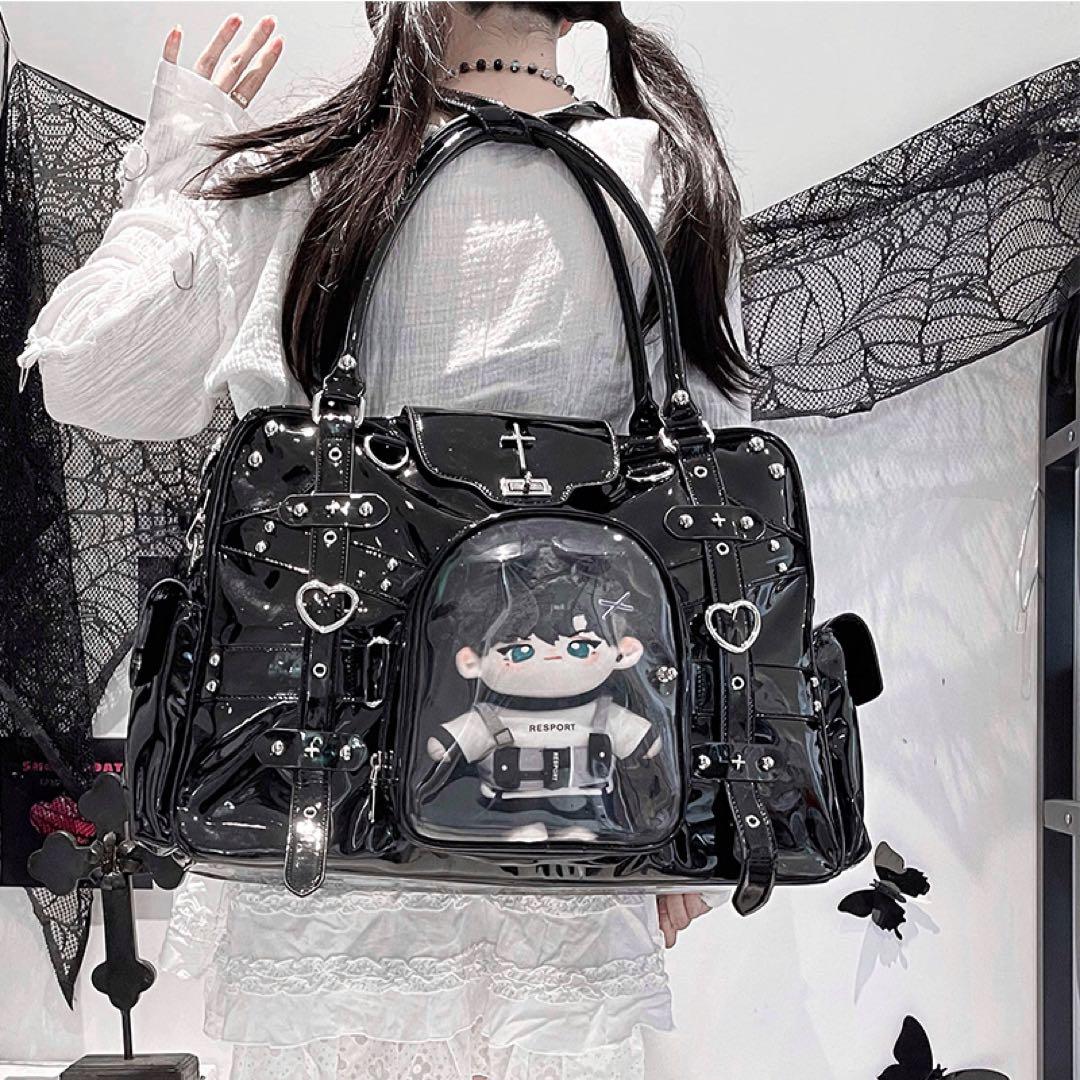 seazon ボストンバッグ ゴシック y2k サブカル 推し活 韓国 ゴスロリ