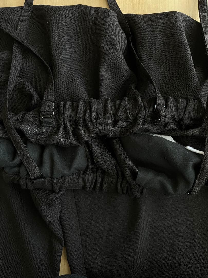 美品ENFOLD ライクサテン黒 サロペット 美品ENFOLD ライクサテン黒 サロペット