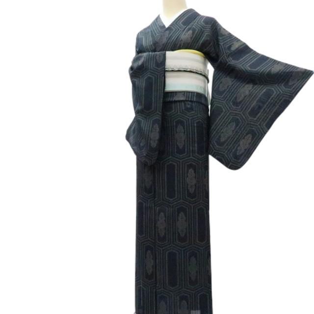Y3217◆美品 洗える夏着物 紗 誂えポリエステル 手縫い仕立て 小紋 Y3217◇美品 洗える夏着物 紗 誂えポリエステル 手縫い仕立て