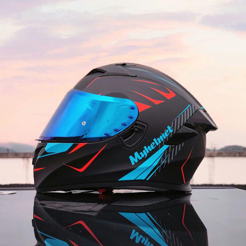 人気ORZヘルメットF81フルフェイスダブルシールド付き「メッキ青シールド」