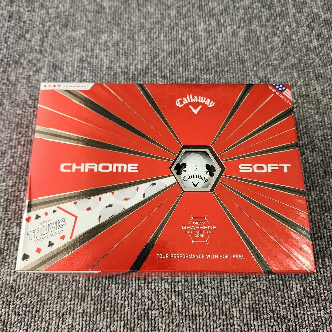 Callaway - 未使用 キャロウェイ ゴルフボール クロムソフト トランプ模様 1ダース 44 キャロウェイ ゴルフボール クロムソフト トランプ模様 1