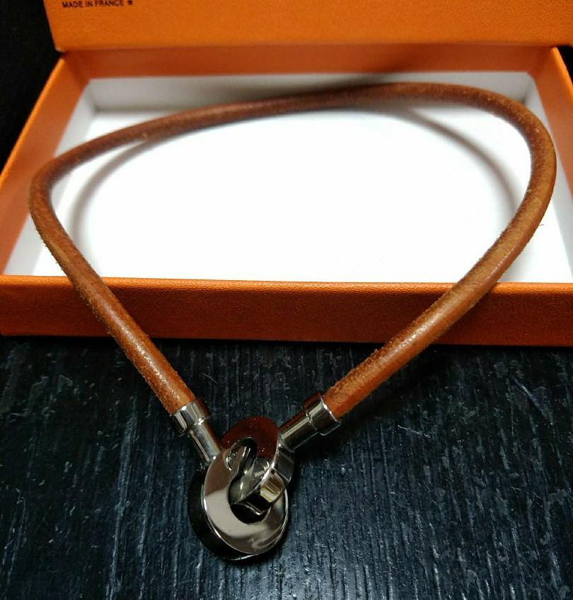 セール❗【Uesd】エルメス レザーチョーカー ナチュラル セール❗【Uesd】エルメス レザーチョーカー ナチュラル