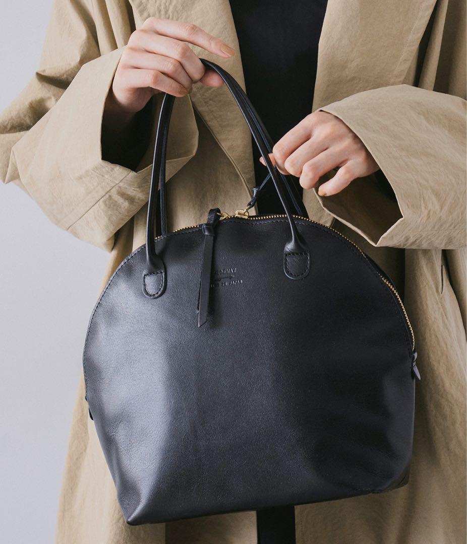 【美品】TIDEWAY ライトレザー　ボストントートバッグ　黒