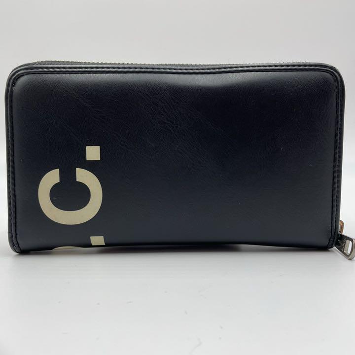 【極美品】A.P.C. 長財布 ロゴ ブラック カーフレザー ロングウォレット