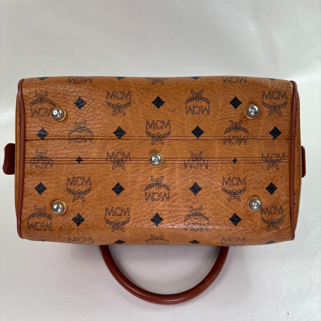 MCM ヴィセトス コーティングキャンバス ミニボストンハンドバッグ レザー MCM ヴィセトス コーティングキャンバス ミニボストンハンドバッグ レザー