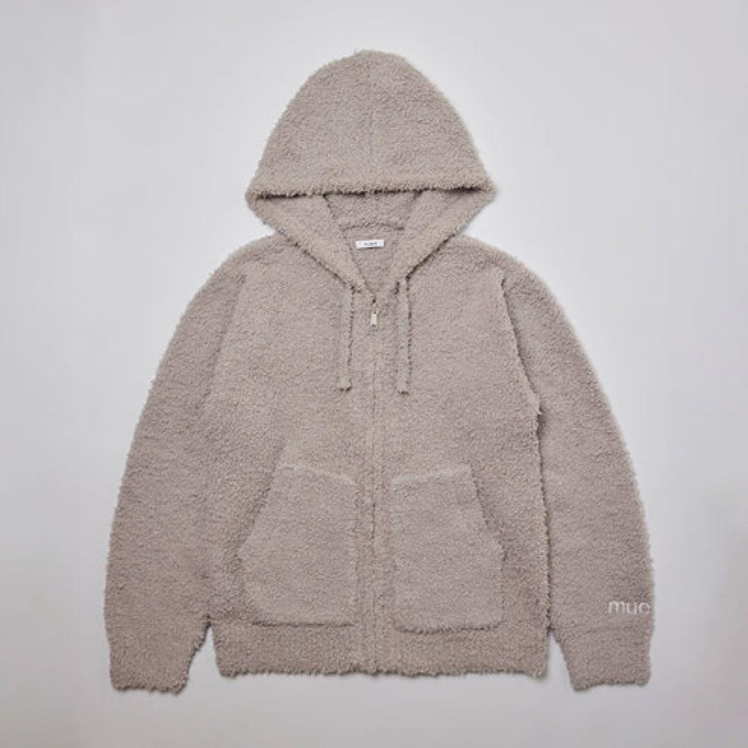 ライトグレーセットアップ】モールニットジップパーカー・モールニットジョガーパンツ