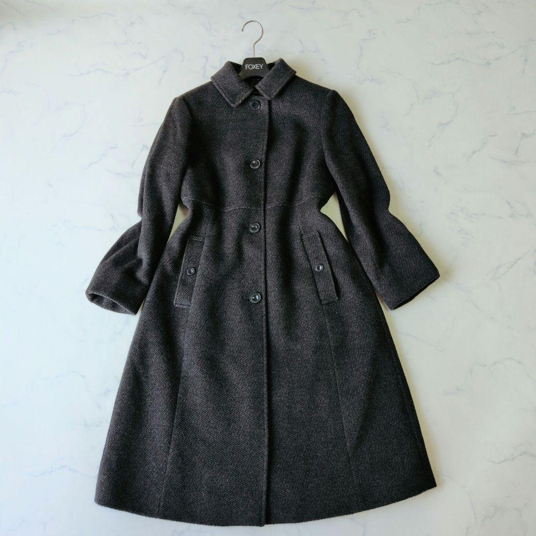 美品 ニューヨーカー ロングコート アンゴラ 羊毛 ダークグレー L 美品 ニューヨーカー ロングコート アンゴラ 羊毛 ダークグレー L